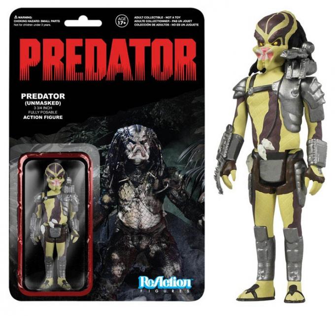 Figura Predator boca cerrada 10 cm. Línea ReAction. Predator (Depredator). Funko