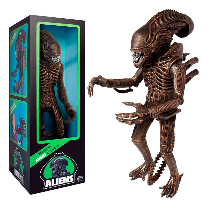 Figura Super Size Alien Warrior 46 cm. Aliens: El Regreso. Classic Toy Edition (1986 Bronze). Super7