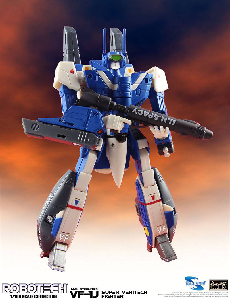 Figura Super Veritech Fighter Collection 1/100 VF-1J Max Sterling 15 cm. Robotech. Toynami