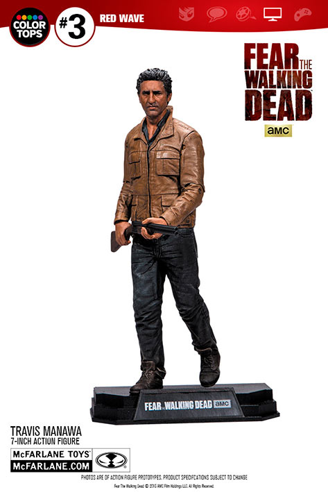 Figura Travis Manawa 18 cm. Fear The Walking Dead. Línea Color Tops