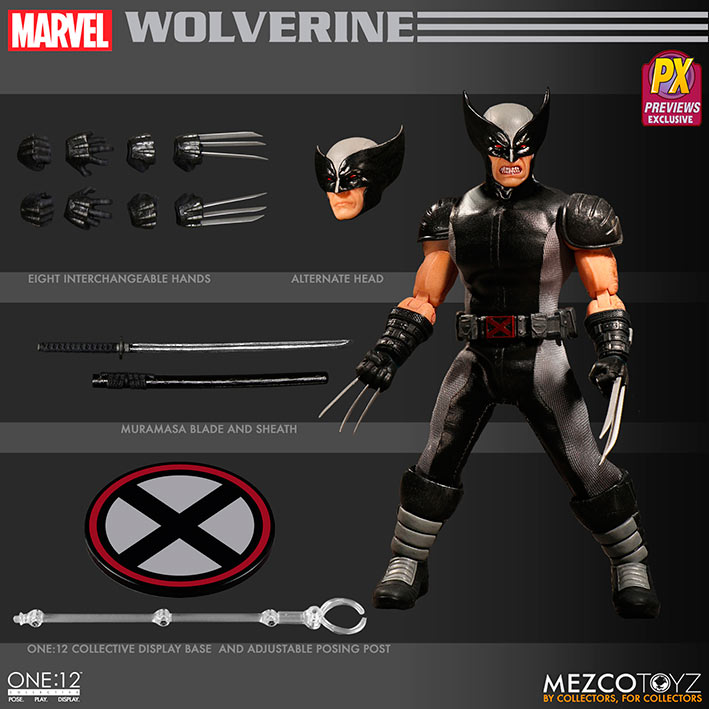 Figura Wolverine X-Force 15 cm. Escala One:12. Previews Exclusive. Marvel Cómics. Mezco Toyz