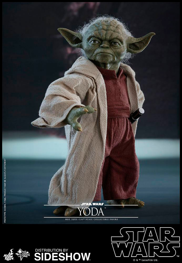 Figura Yoda 14 cm. Star Wars: Episodio II: El Ataque de los Clones. Movie Masterpiece. Escala 1:6. Hot Toys