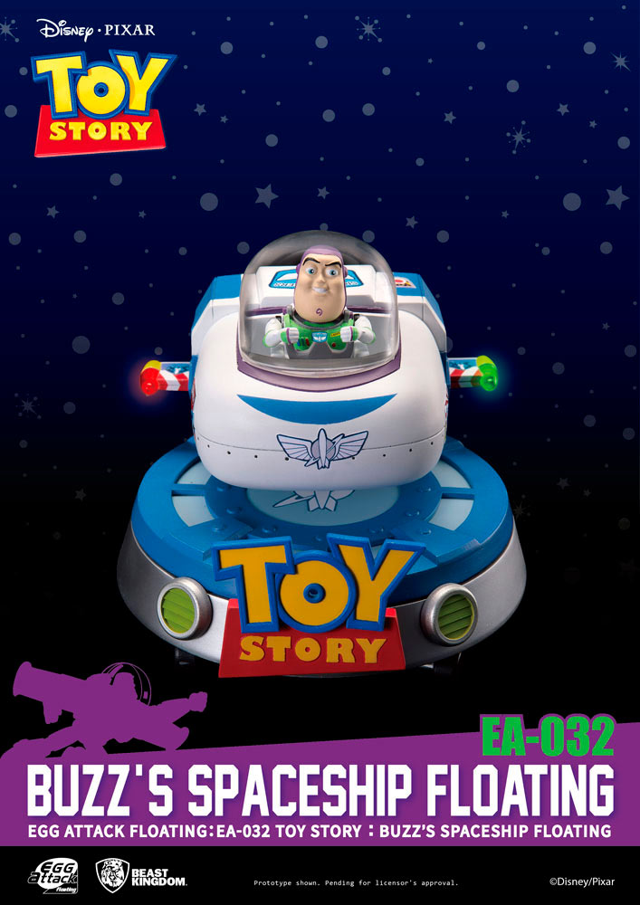 Figura nave espacial Buzz Lightyear Floating 13 cm. Toy Story. Levitación magnética y luz. Egg Attack. Beast Kingdom Toys