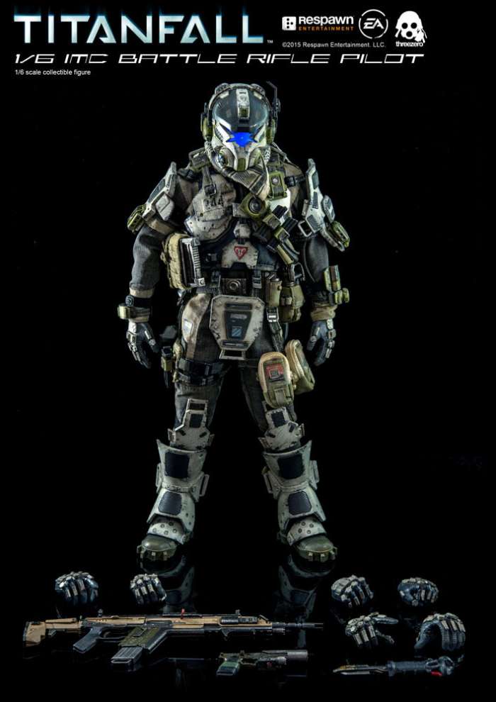 Figura piloto 30 cm. Titanfall. Con luz. ThreeZero