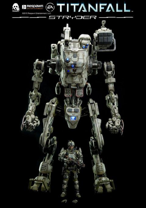 Figura titán IMC Stryder 51 cm & piloto 15 cm. Con luz. Titanfall. ThreeZero