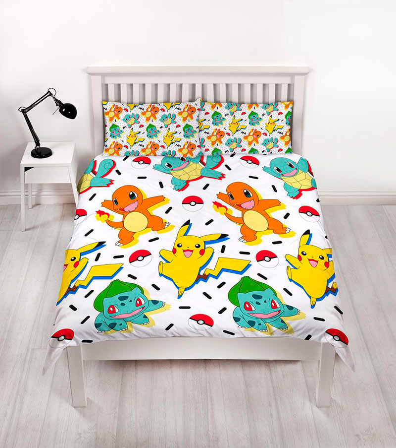 Funda Nórdica Reversible Starters Memphis Pokémon 200 x 200 cm