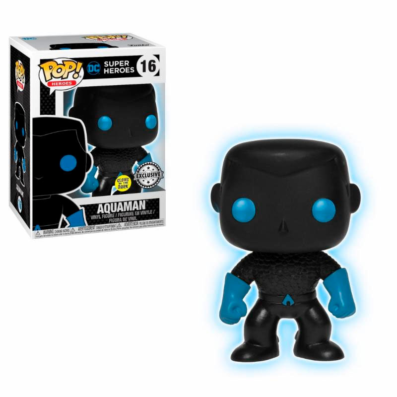Funko POP Aquaman Silhouette 9 cm. La Liga de la Justicia. Se ilumina en la oscuridad (GITD)