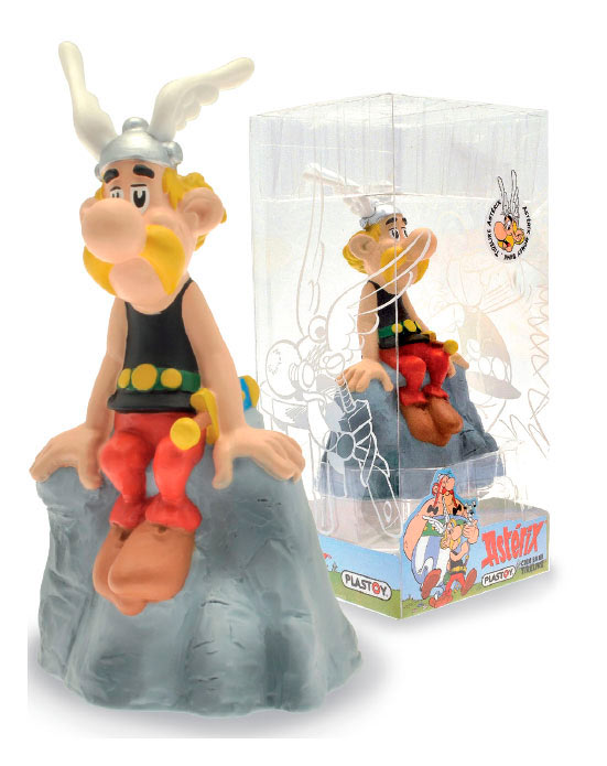Hucha Astérix sentado en roca 20 cm. Astérix y Obélix. Plastoy