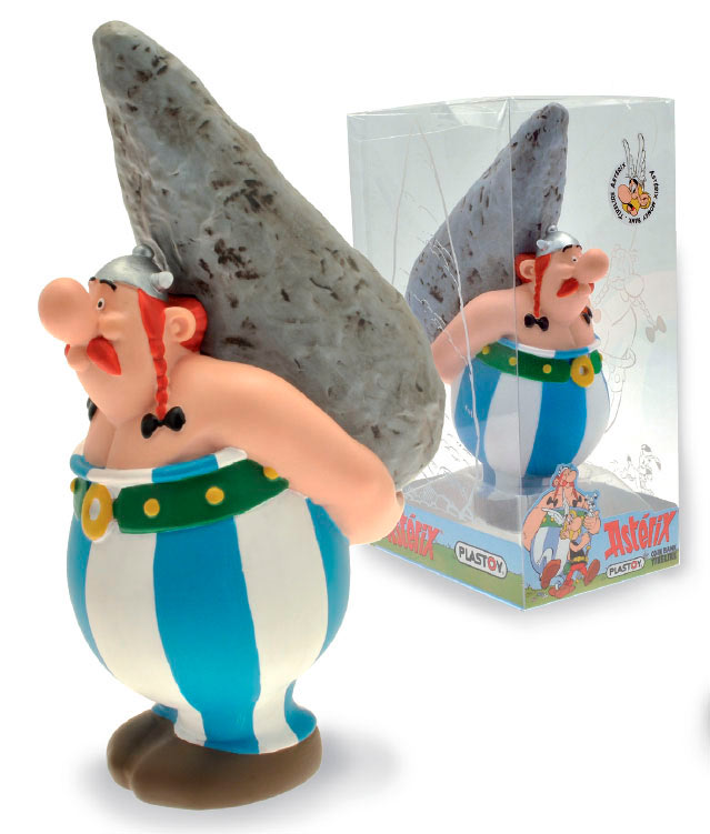 Hucha Obélix con Menhir 20 cm. Astérix y Obélix. Plastoy