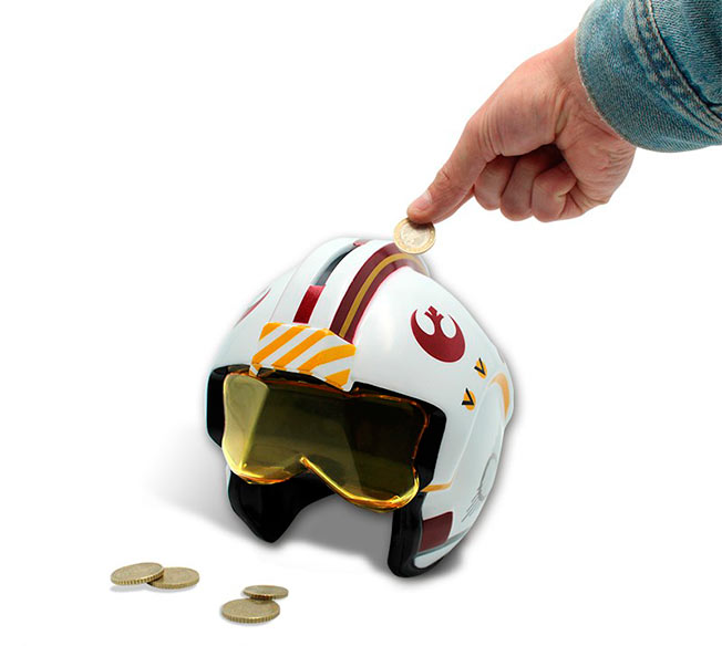 Hucha casco X-Wing. Luke Skywalker. Star Wars