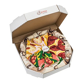 Juego de cuatro pares de calcetines pizza