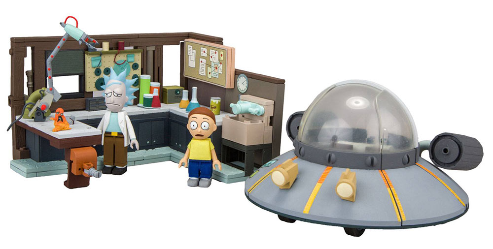Kit de Construcción Spaceship & Garage 28 x 28 cm. Rick y Morty. McFarlane Toys