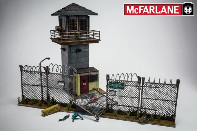 Kit de Construcción edificio torre prisión y verja. The Walking Dead. Mcfarlane Toys