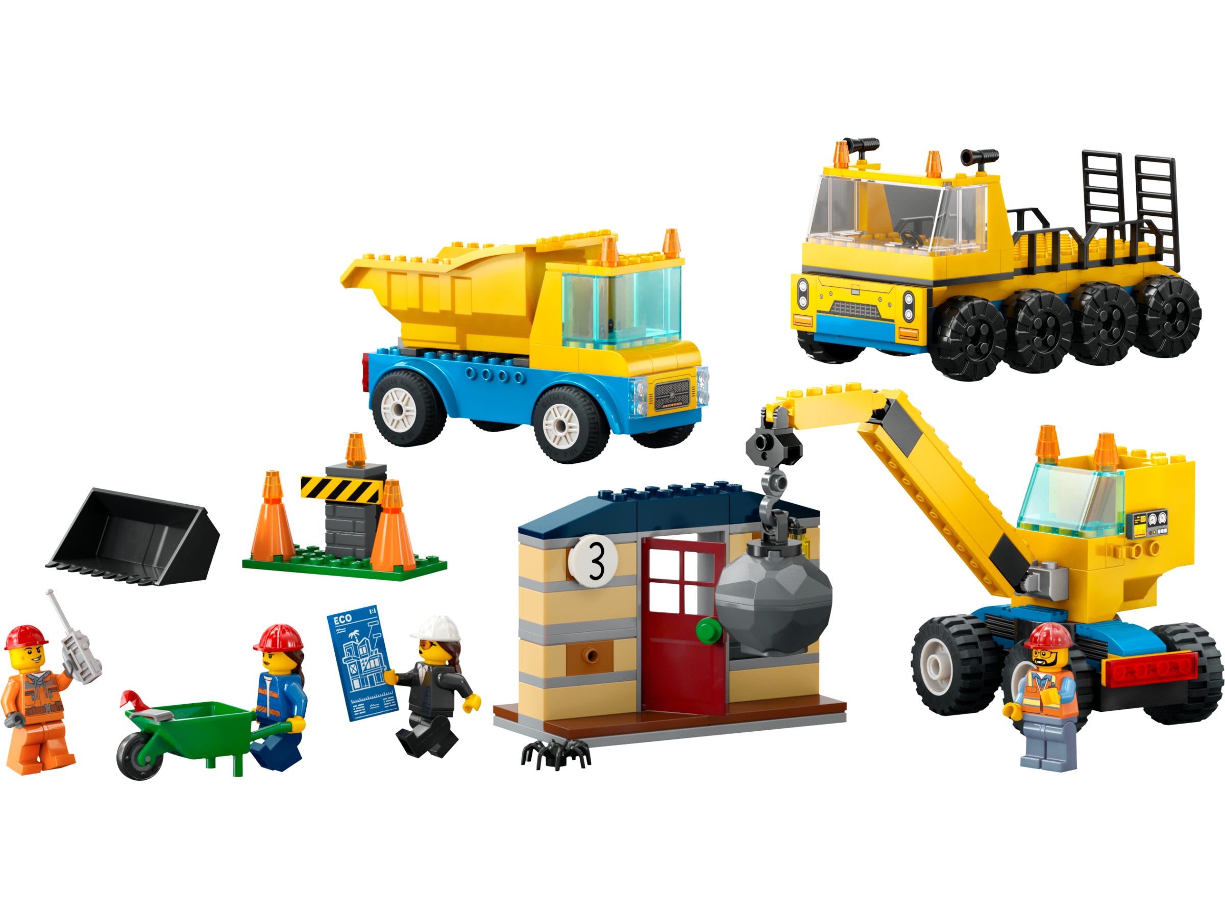 LEGO City - Camiones de Obra y Grúa con Bola de Demolición