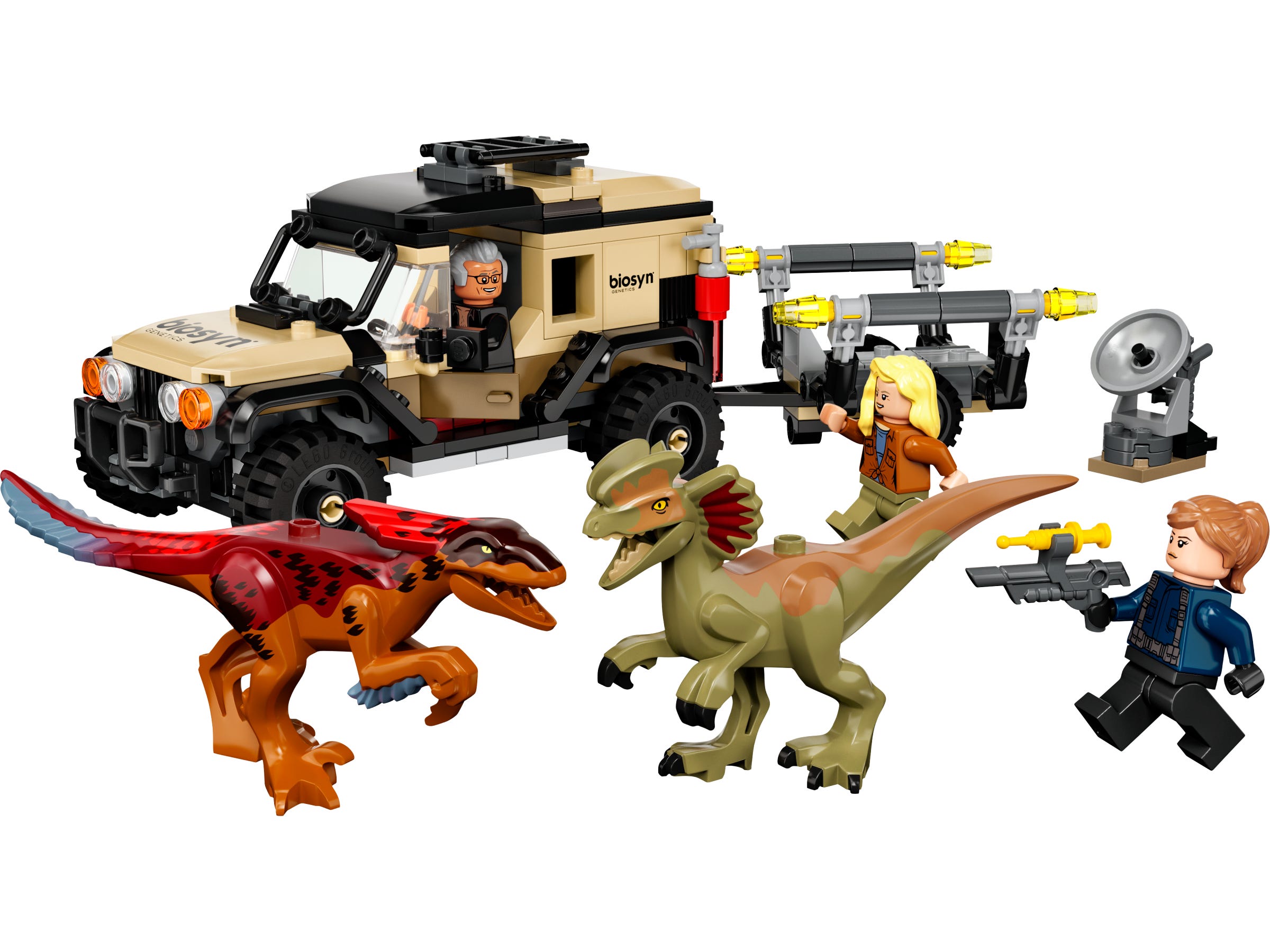 LEGO Jurassic World™ - Transporte del Pyrorraptor y el Dilofosaurio