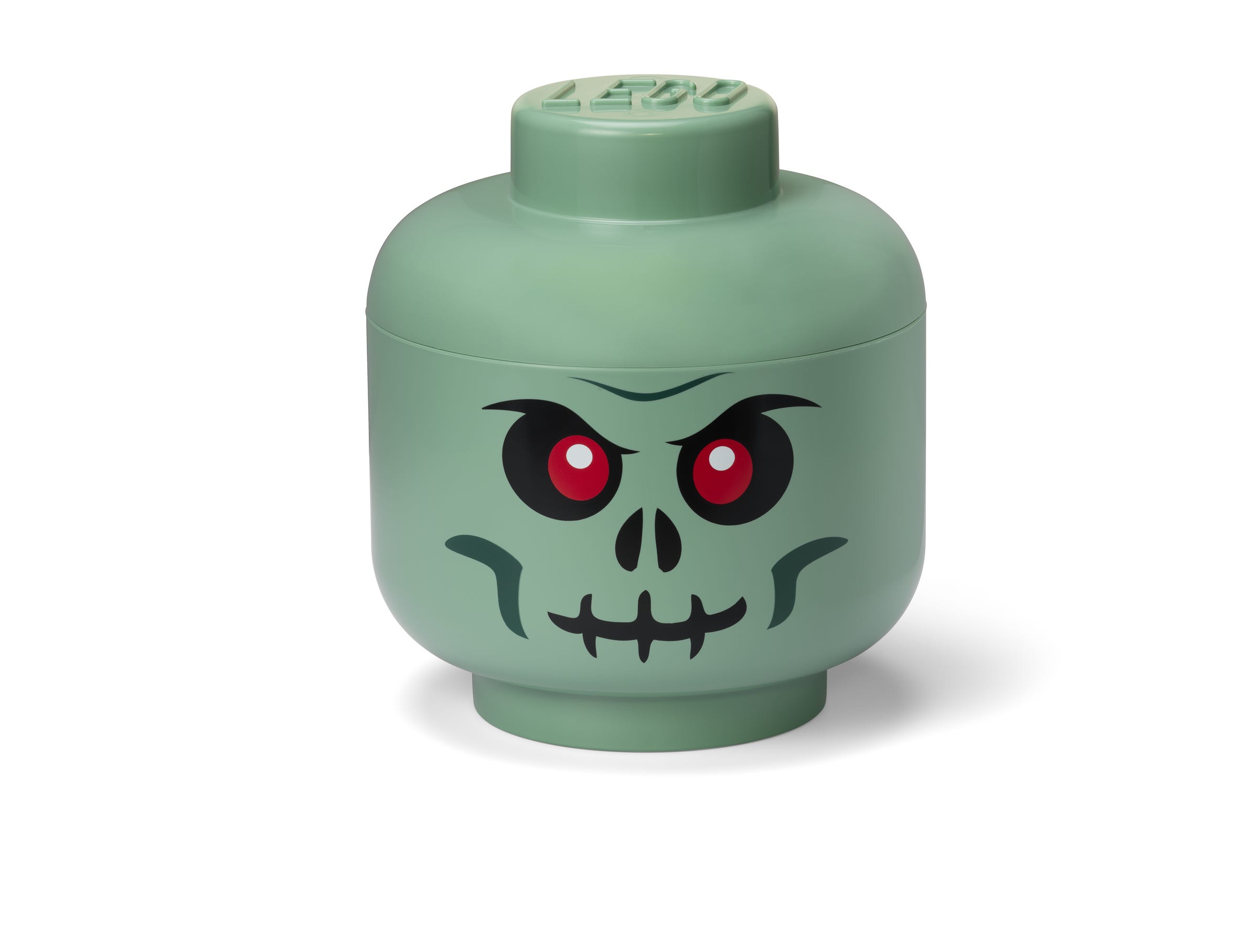 LEGO Otros - Cabeza de Esqueleto para Almacenamiento Grande (verde)