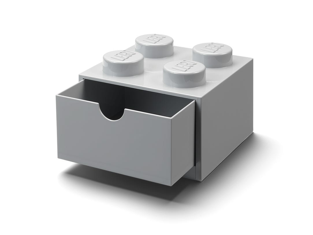 LEGO Otros - Cajón de escritorio de 4 espigas (gris)