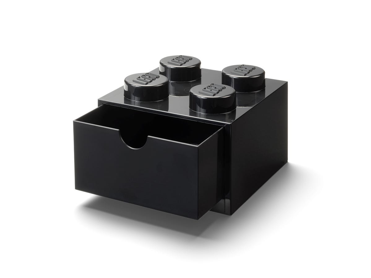 LEGO Otros - Cajón de escritorio de 4 espigas (negro)