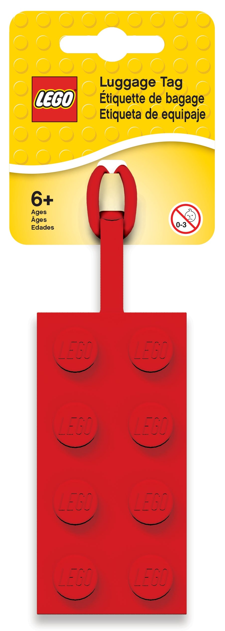 LEGO Otros - Etiqueta de equipaje roja 2x4