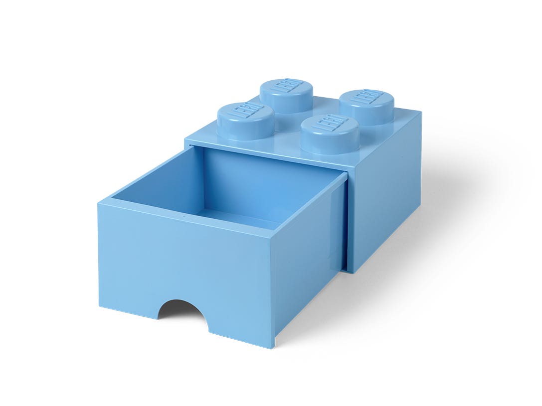 LEGO Otros - Ladrillo de 4 espigas con cajón (azul claro)