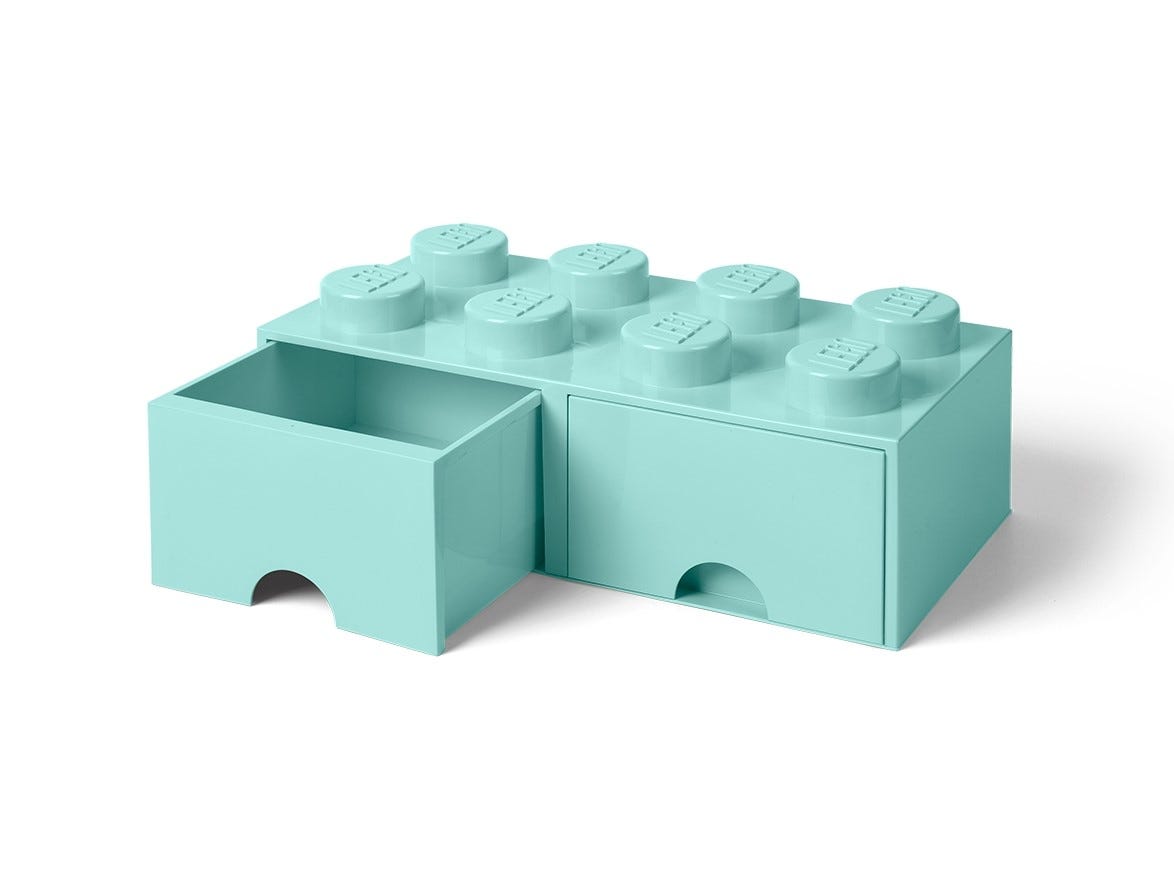 LEGO Otros - Ladrillo de 8 Espigas con Cajón (azul aguamarina)