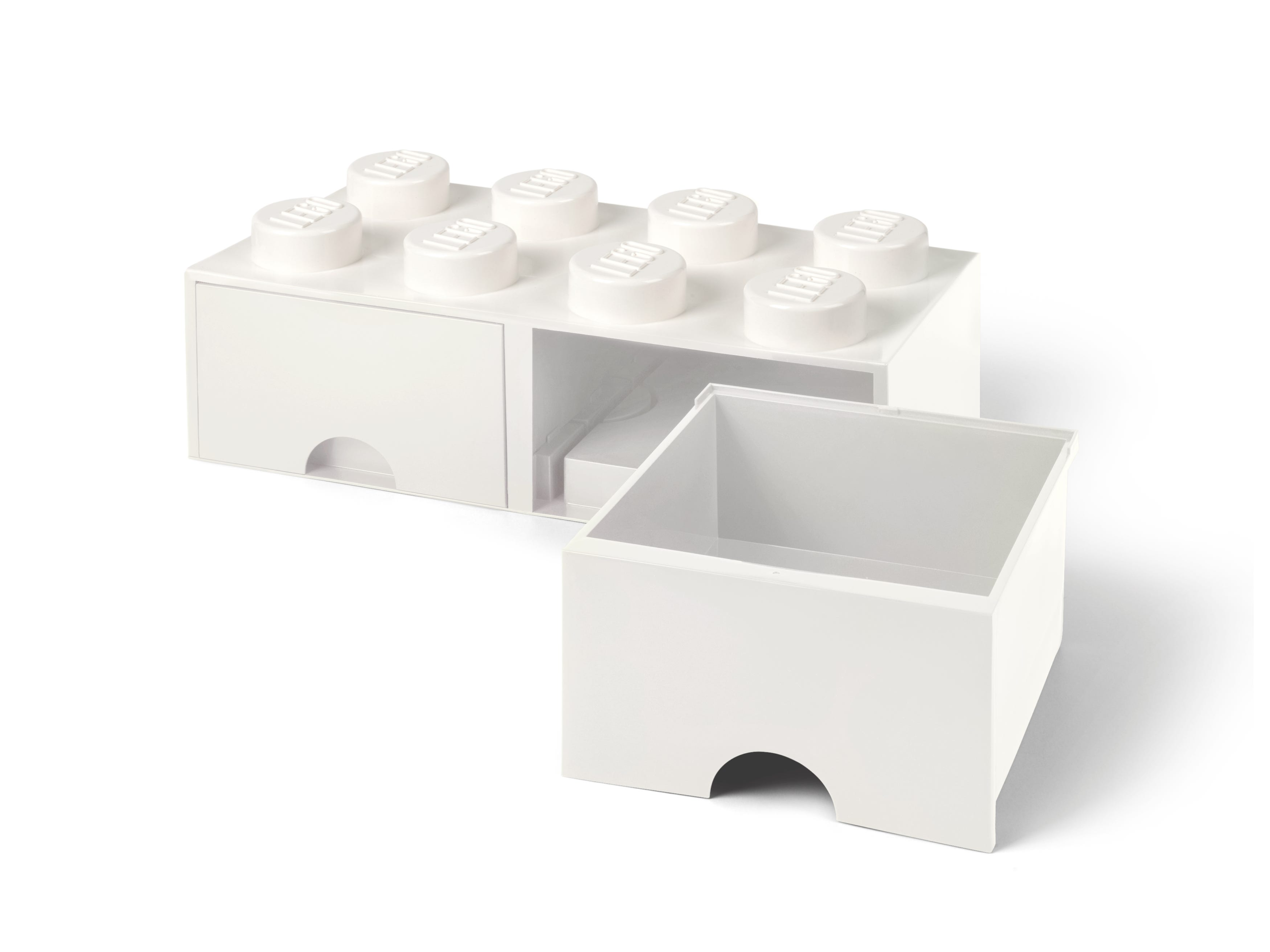 LEGO Otros - Ladrillo de 8 espigas con cajón (blanco)