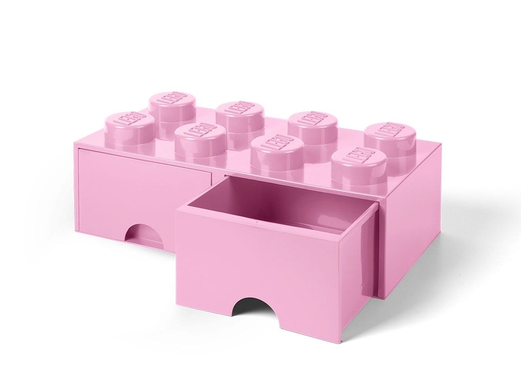 LEGO Otros - Ladrillo de 8 espigas con cajón (violeta claro)