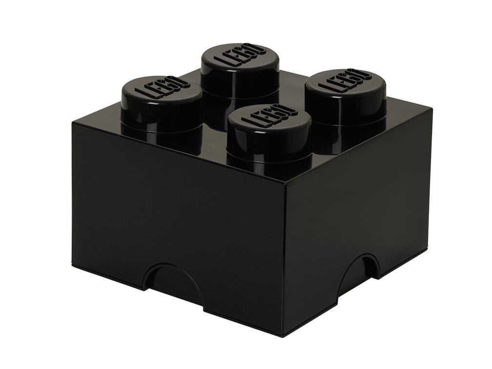LEGO Otros - Ladrillo de Almacenamiento de 4 Espigas (negro)