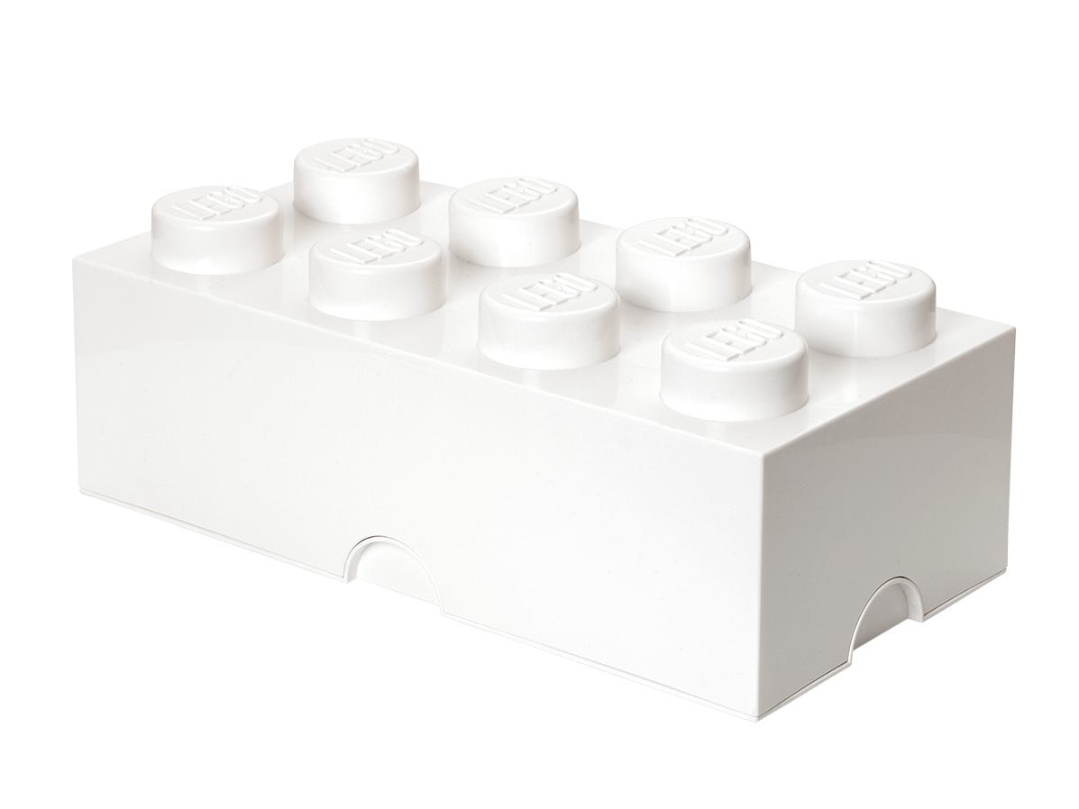LEGO Otros - Ladrillo de almacenamiento de 8 espigas (blanco)