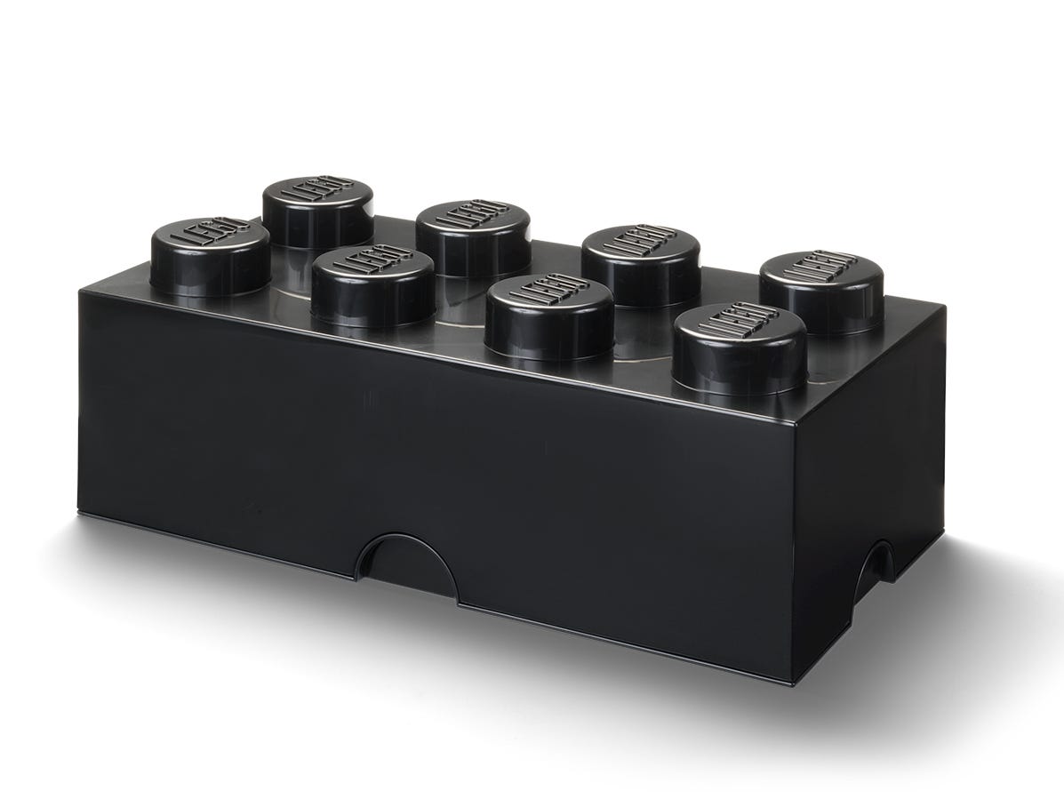 LEGO Otros - Ladrillo de almacenamiento de 8 espigas (negro)