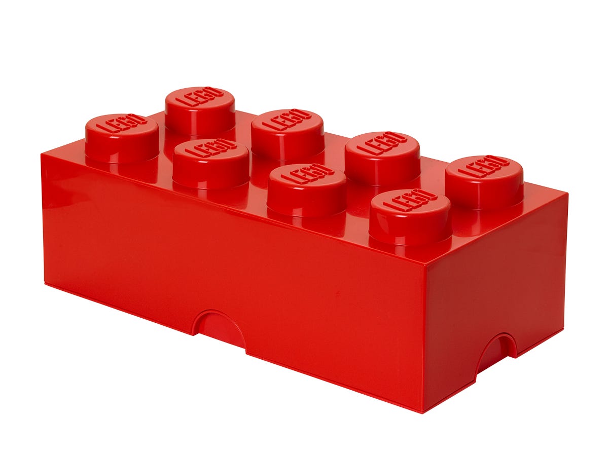 LEGO Otros - Ladrillo de almacenamiento de 8 espigas (rojo)