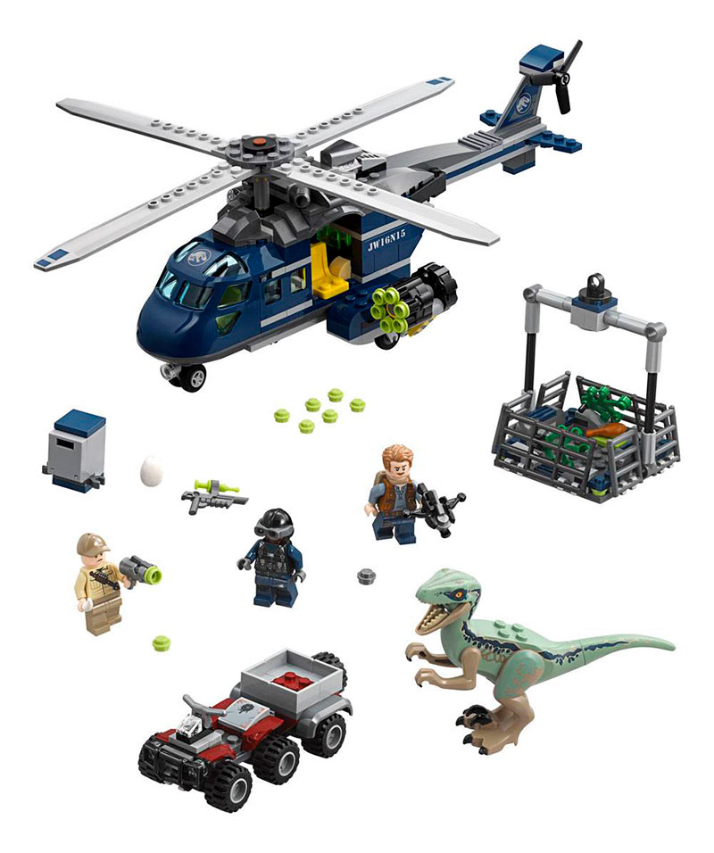 LEGO Persecución en helicóptero de Blue. Jurassic World. 75928