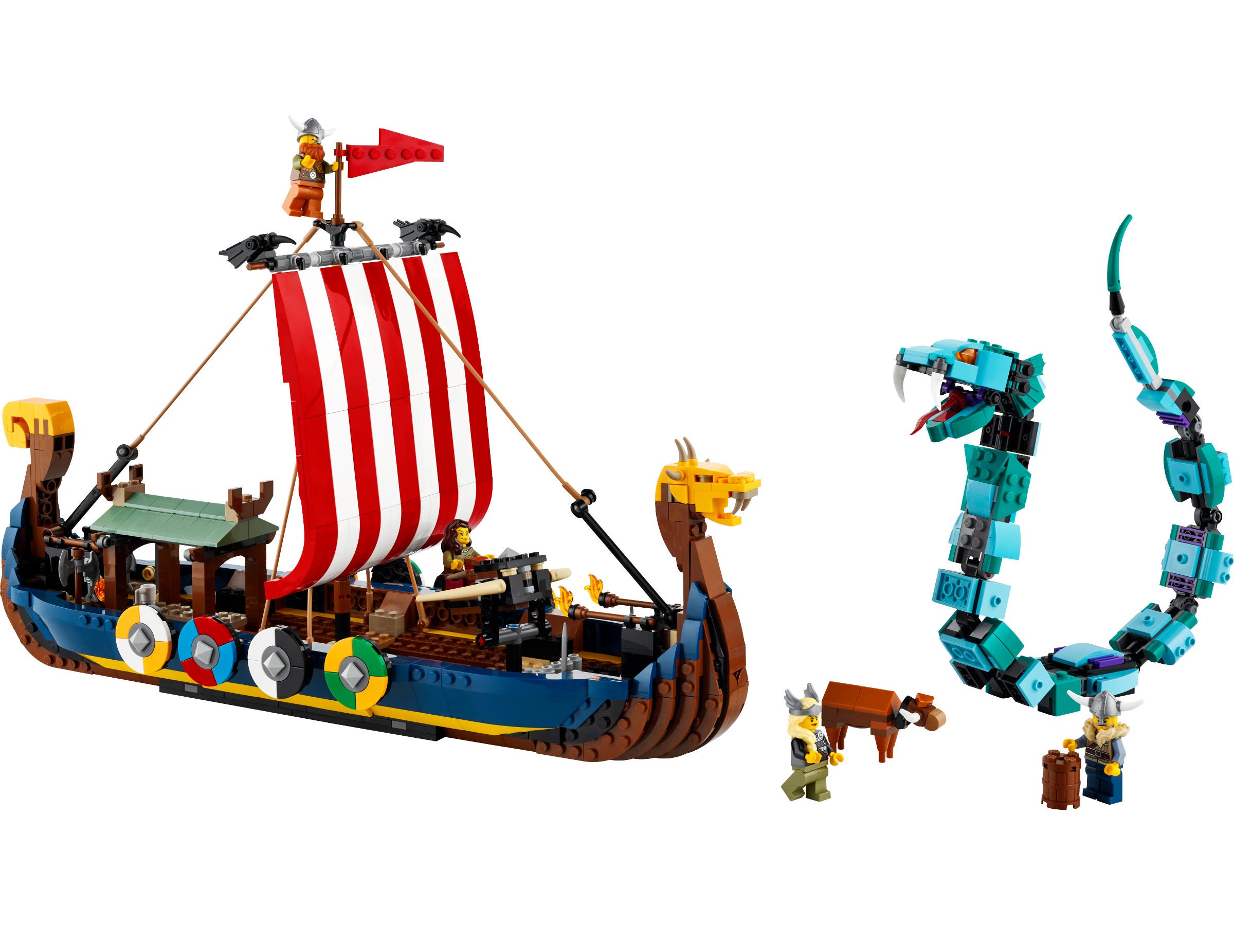 LEGO Sets 3 en 1 Creator - Barco Vikingo y Serpiente Midgard