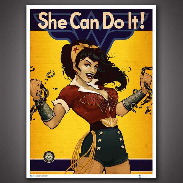 Litografía Wonder Woman 46 x 61 cm. Línea Bombshells. DC Cómics. Quantum Mechanix