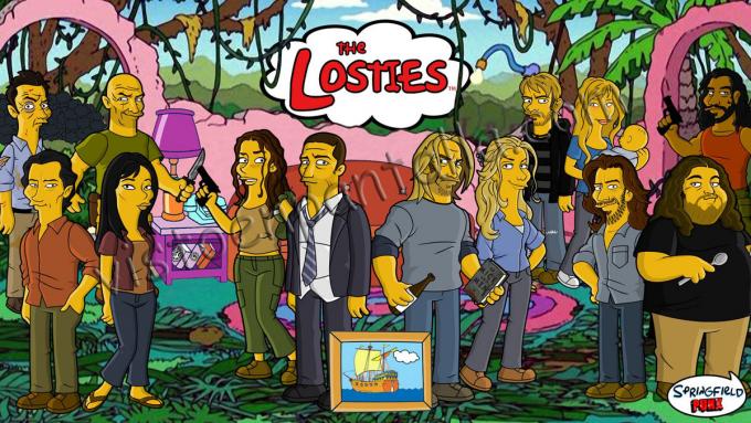 Lámina Lost (Perdidos) al estilo Simpsons. 56 x 31 cms