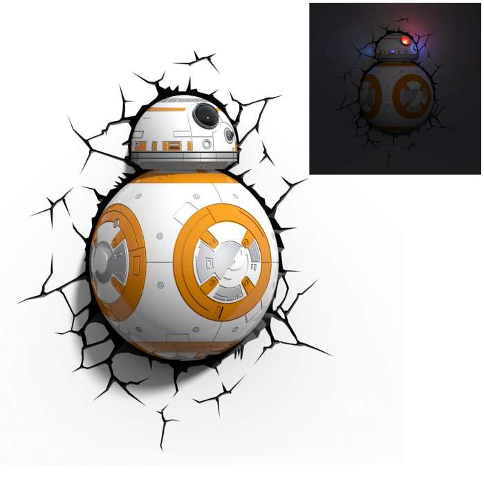 Lámpara 3D de pared BB-8 32 cm. Star Wars