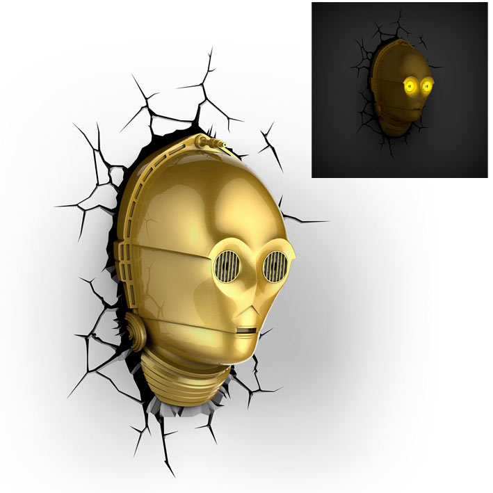 Lámpara 3D de pared C-3PO