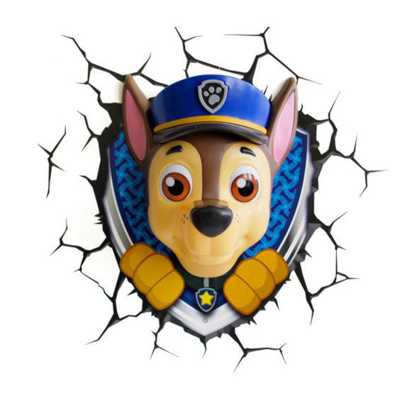 Lámpara 3D de pared Chase. Patrulla Canina