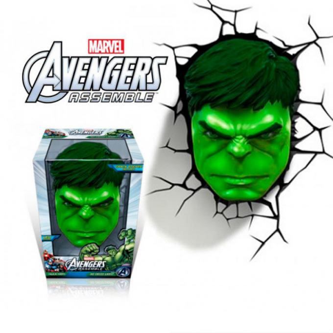 Lámpara 3D para pared Hulk