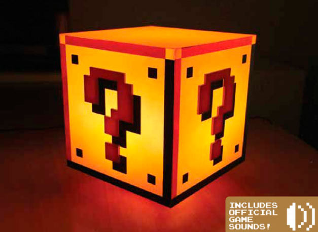 Lámpara Question Block Light 18 cm. Súper Mario Bros. Con sonido. Paladone Products