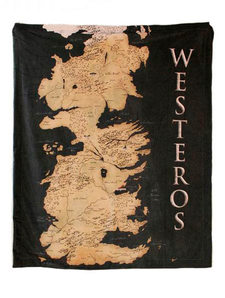 Manta mapa Westeros 125 x 150 cm. Juego de Tronos