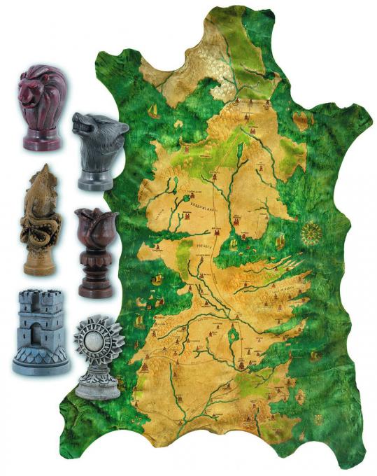Mapa de tela Juego de Tronos. Continente Weteros (Poniente) más marcadores de piedra. Dark Horse