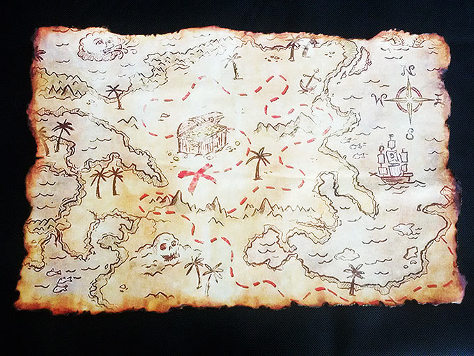 Mapa del Tesoro. Los Piratas del Caribe. 38 x 25 cm