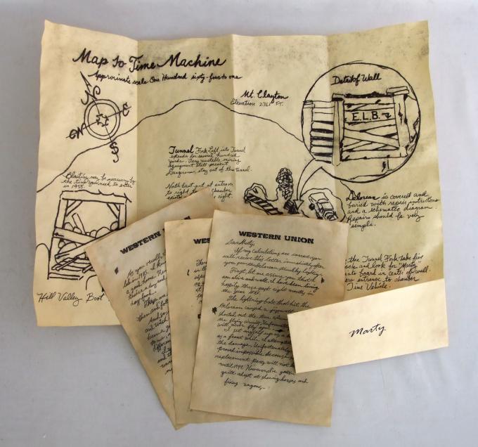 Mapa y Cartas Regreso al Futuro. Doc Brown a Martin McFly