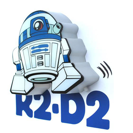 Mini Lámpara de pared 3D R2-D2. Star Wars Cartoon