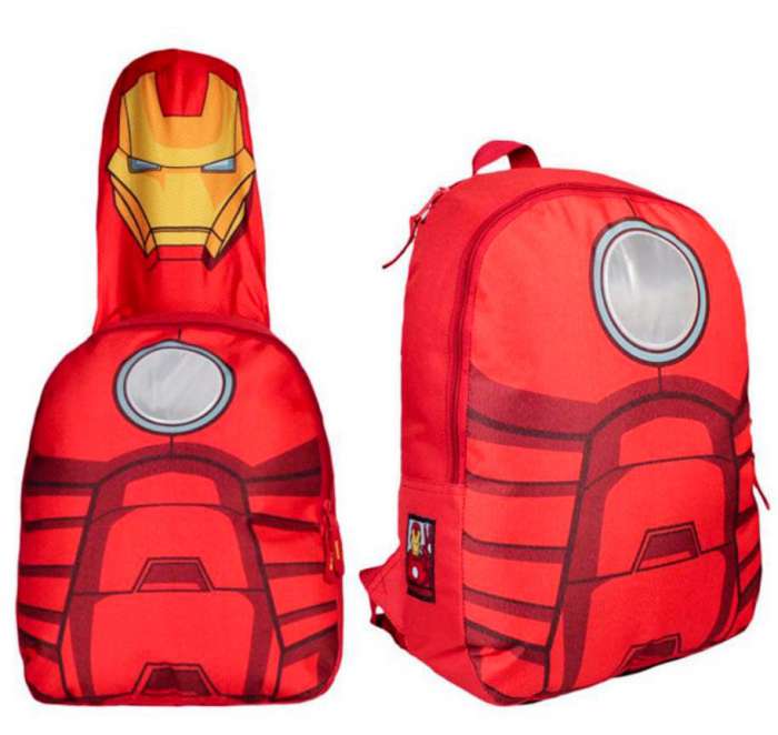 Mochila con capucha Iron Man. 37cm
