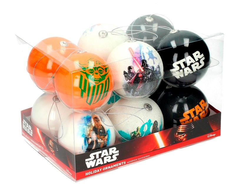 Pack 12 bolas de Navidad Star Wars. Modelo 1