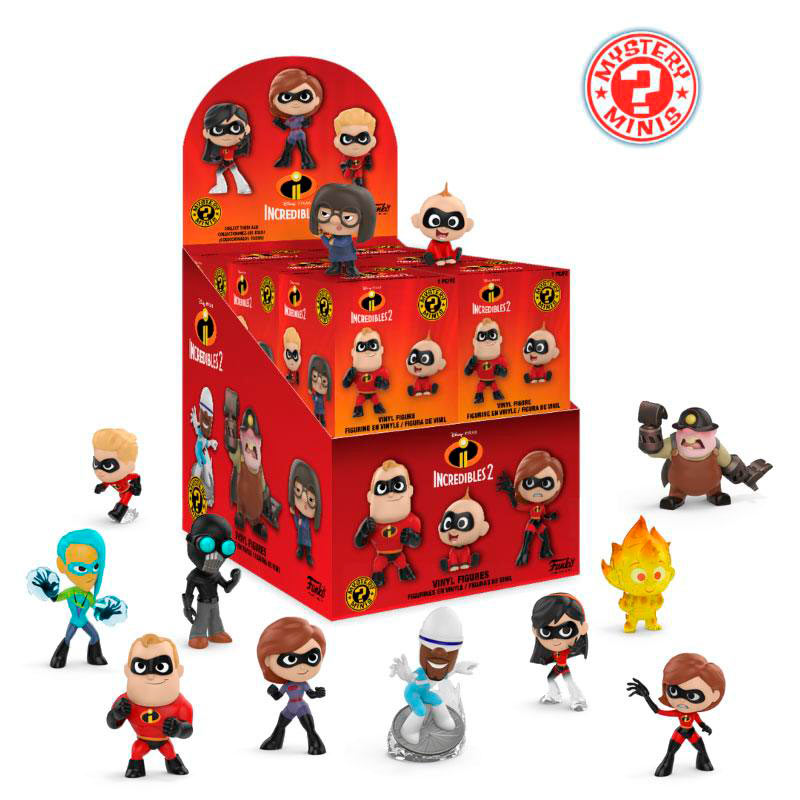 Pack 12 figuras Los Increíbles 2 de 6 cm. Mystery Minis. Funko