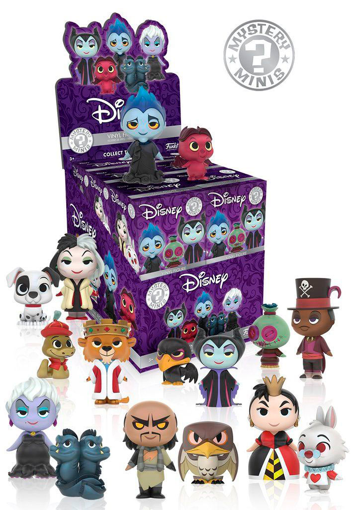 Pack 12 figuras villanos Disney 6 cm. Mystery Minis. Funko