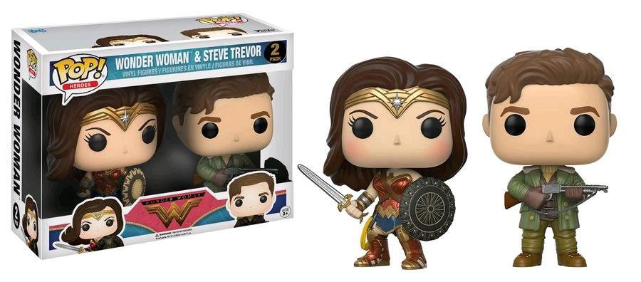 Pack 2 Funko POP Wonder Woman & Steve Trevor 9 cm. Wonder Woman